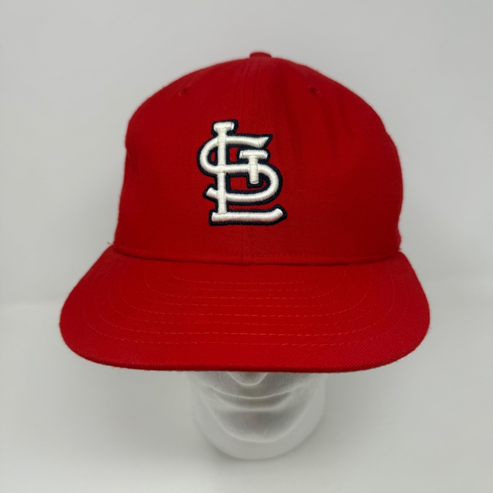 Vtg New Era St Louis Cardinals Hat Red Fitted‎ 7 3/8 MLB Pro Model Made in USA